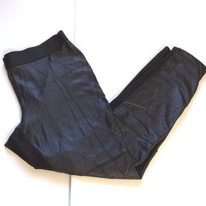 Karl Lagerfeld Faux Leather Black Pants/Tights With Elastic Waist
